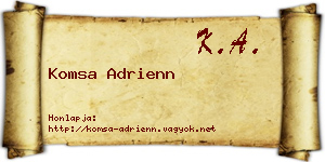 Komsa Adrienn névjegykártya
